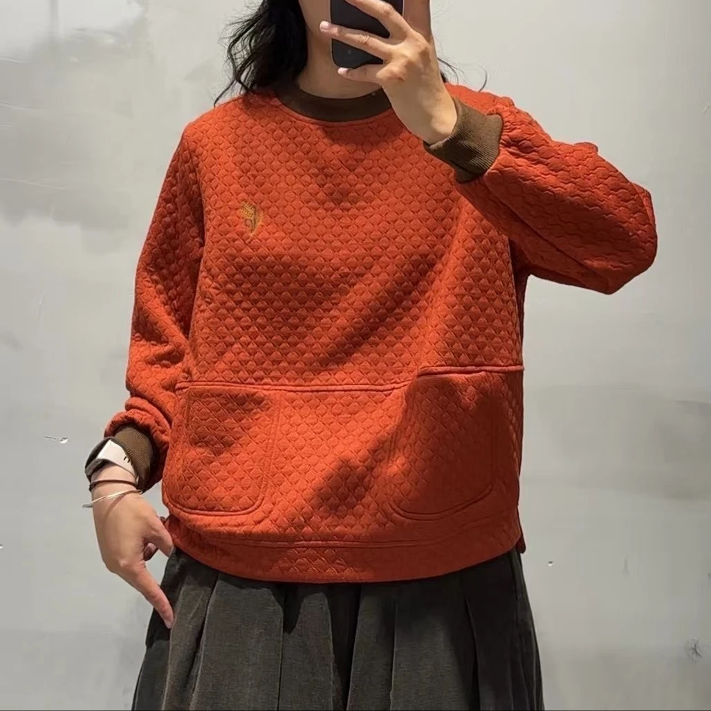 5616新款秋季洋气复古时髦休闲百搭宽松卫衣