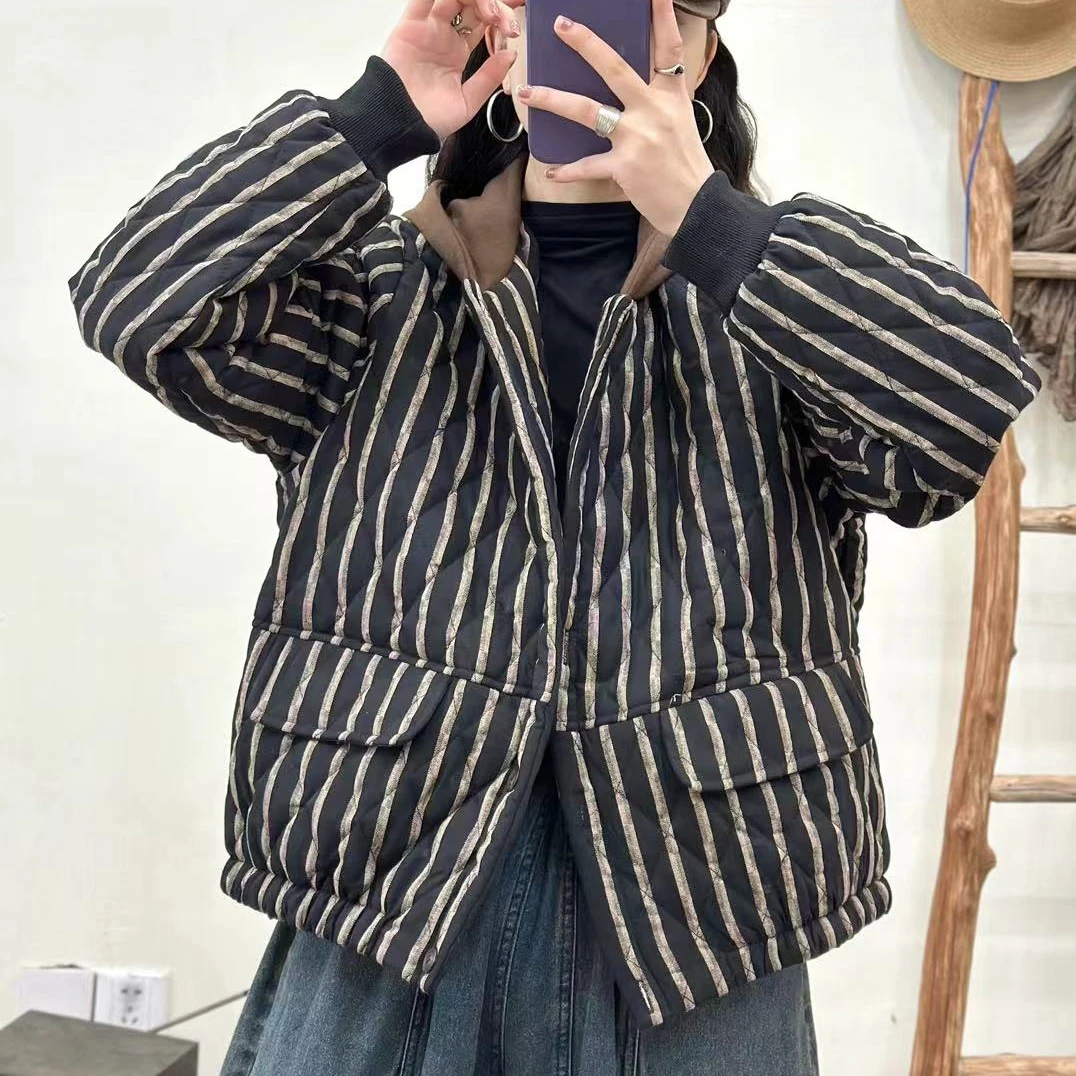 7405新款秋冬休闲简约百搭时尚减龄显瘦连帽棉服