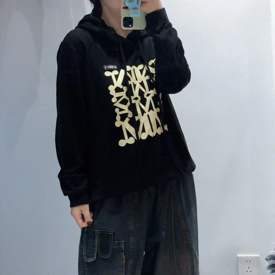 5540新款春秋休闲百搭气质减龄上衣长袖连帽T恤