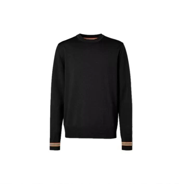 全新未使用 BURBERRY/博柏利 BURBERRY 袖口条纹羊毛打底针织衫
