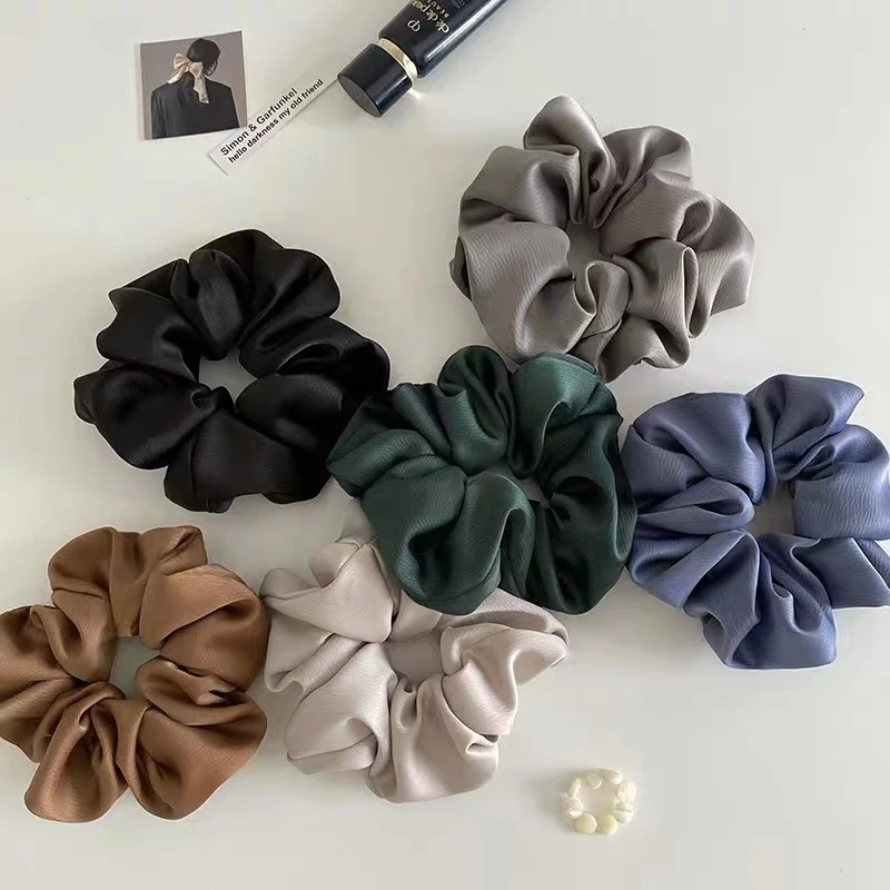法式缎面猪大肠发圈网红纯色扎头发发饰少女高级感扎头发皮筋头绳