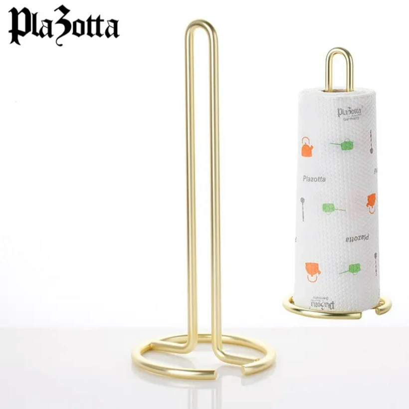 德国plazotta北欧免打孔金属厨房家用纸巾架轻奢纸巾座卷纸架立式