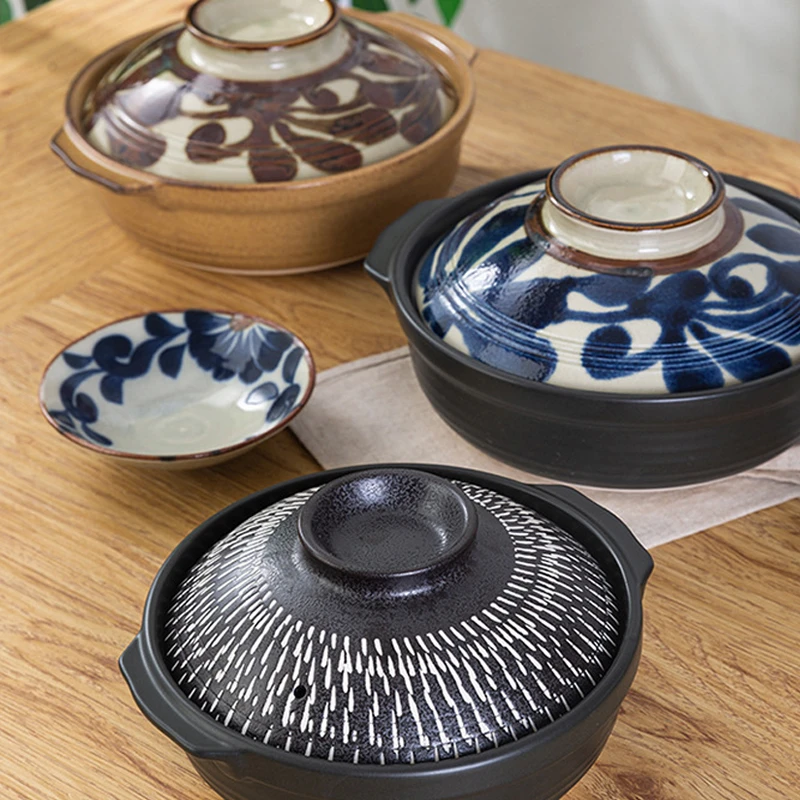 日本进口美浓烧家用昭和制日式陶土锅砂锅煮饭锅煲仔饭焖饭锅煲汤