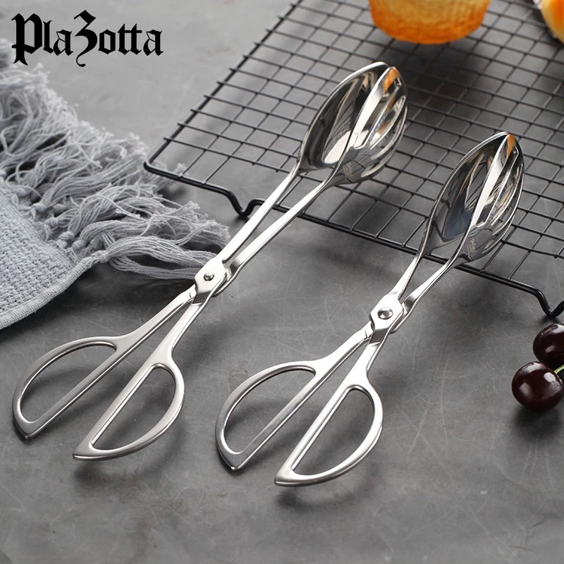 德国plazotta不锈钢食品夹子家用食物夹烧烤夹牛排夹面包夹烤肉夹