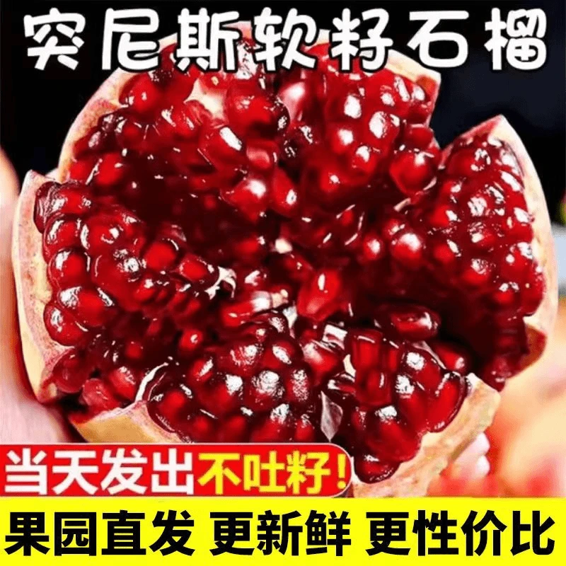 【邮政助农】四川突尼斯软籽石榴香甜红宝石饱满皮薄鲜红新鲜采摘