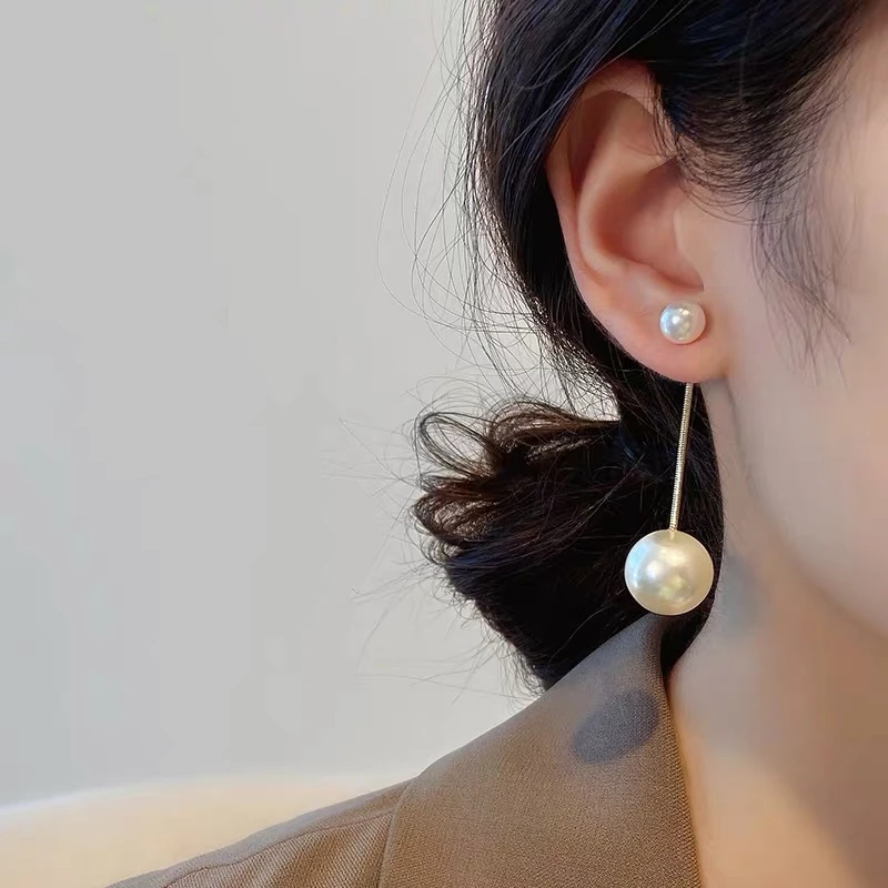 【粉丝福利】两戴珠珠耳环JM-85耳饰气质时尚长款百搭轻奢简约ins