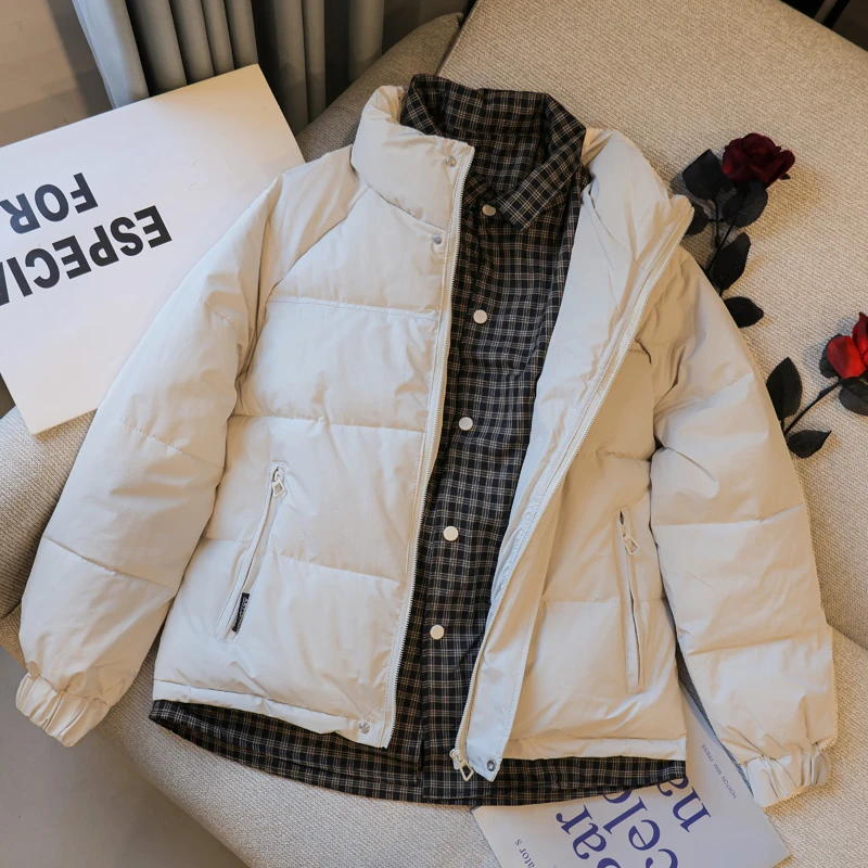 MY8968冬季新款保暖棉衣男潮流假两件棉衣超保暖加厚立领棉服