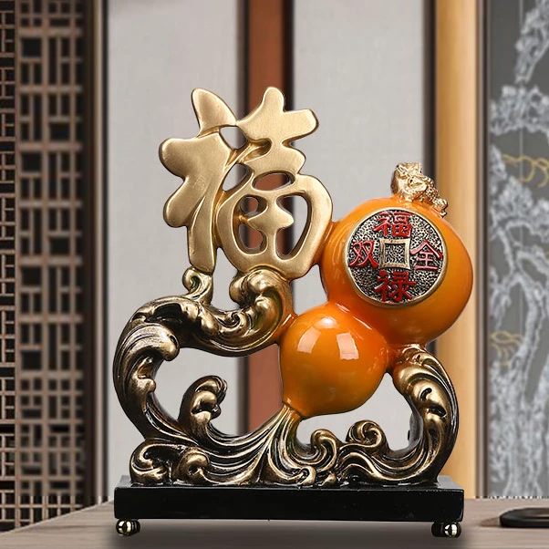 中式玄关隔断电视酒柜2024最新款高档大气葫芦客厅布置家居用品