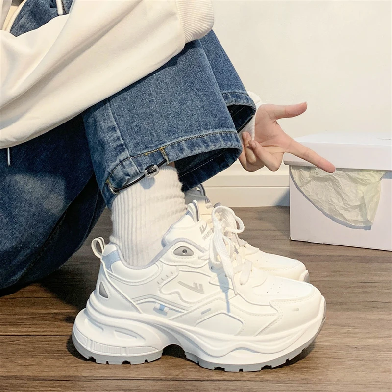 回力超火老爹鞋爆改皮面2025冬季新款超轻跑步鞋运动鞋百搭情侣鞋