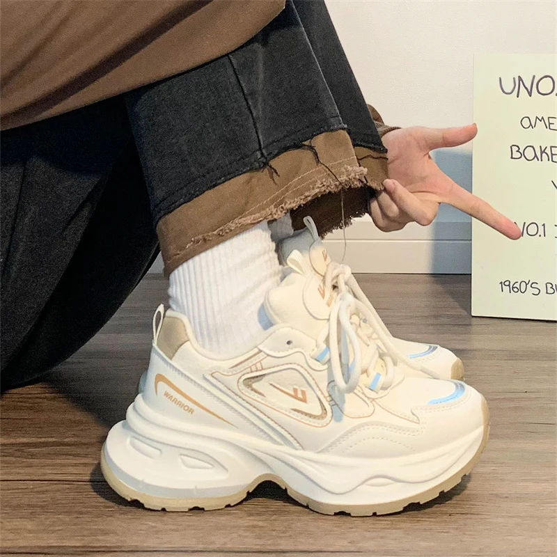 回力超火老爹鞋爆改皮面2025秋季新款学生超轻跑步鞋网面小白鞋女