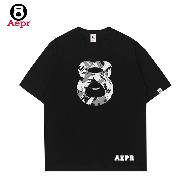 aepr潮流品牌女装短袖猿人头情侣夏季上衣简约小众街头宽松纯棉