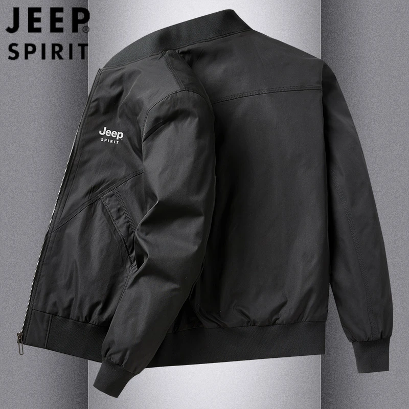 JEEPSPIRIT吉普时尚男外套春秋季宽松潮流美式复古军旅风工装夹克