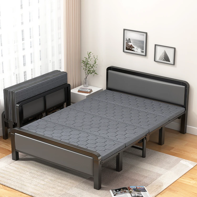折叠床单人双人床1.5米家用出租房加固办公室便携可移动1.0米铁床