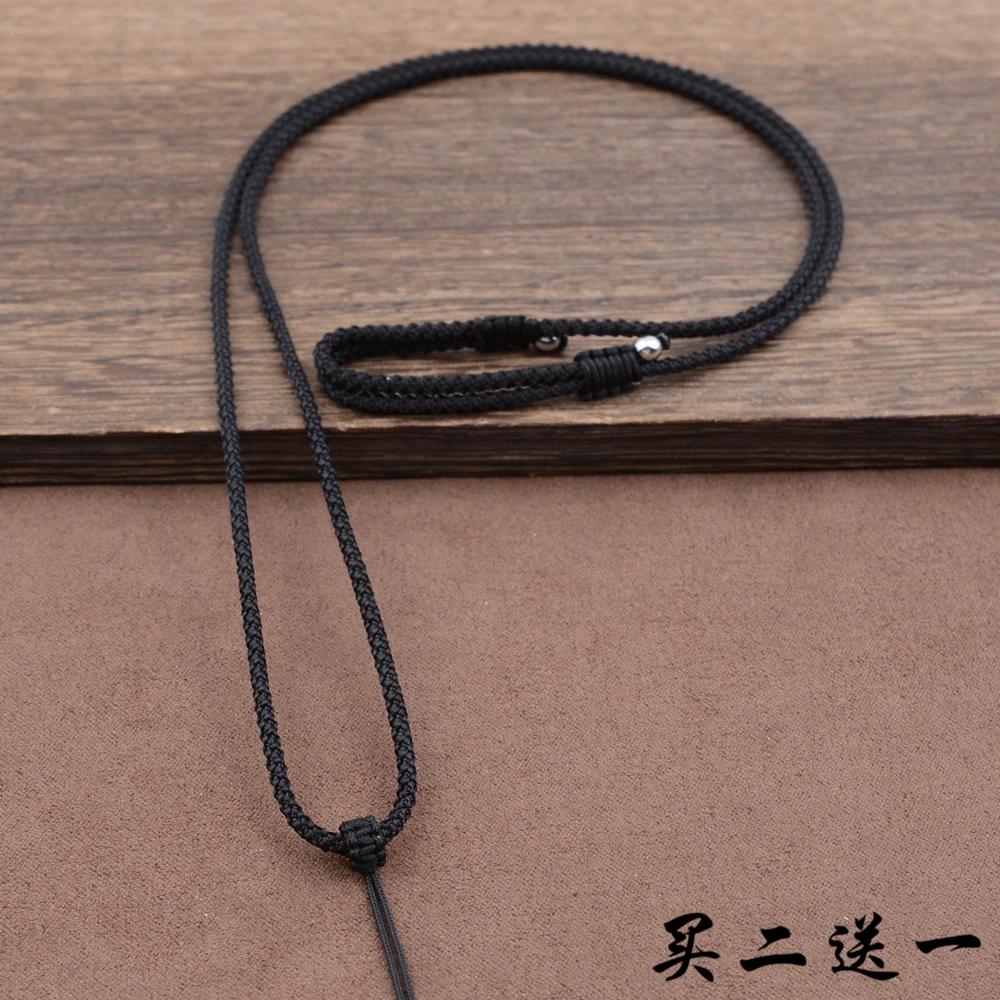 简约项链绳红绳子儿童女款细款挂脖吊坠挂绳可调节手工编绳挂坠绳