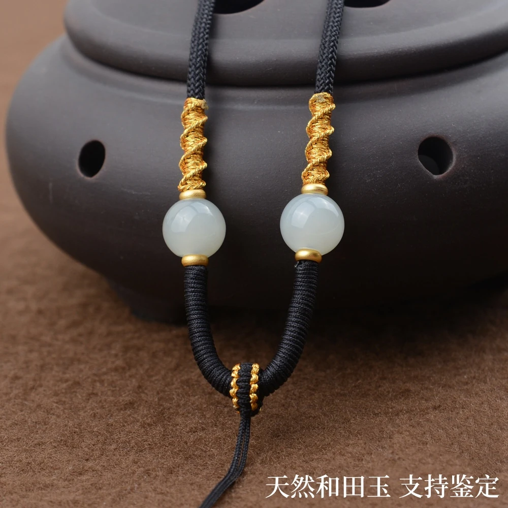 高档玉佛玉佩玉坠吊坠挂绳和田玉挂坠绳子手工编织项链挂件绳男女