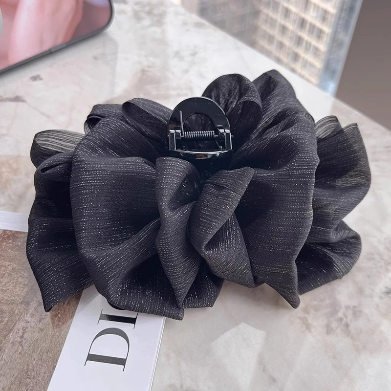 云朵大抓夹2023新款后脑勺气质泡泡发夹超大号波点鲨鱼夹盘发头饰