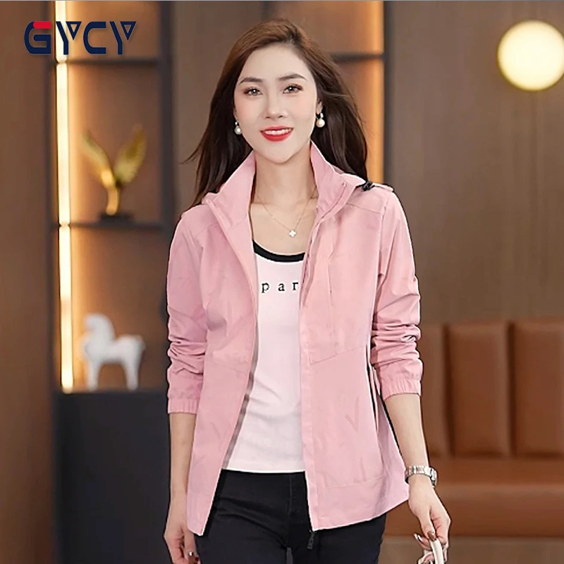 品牌户外冲锋衣外套女秋季2024新款大码宽松休闲连帽百搭夹克上衣