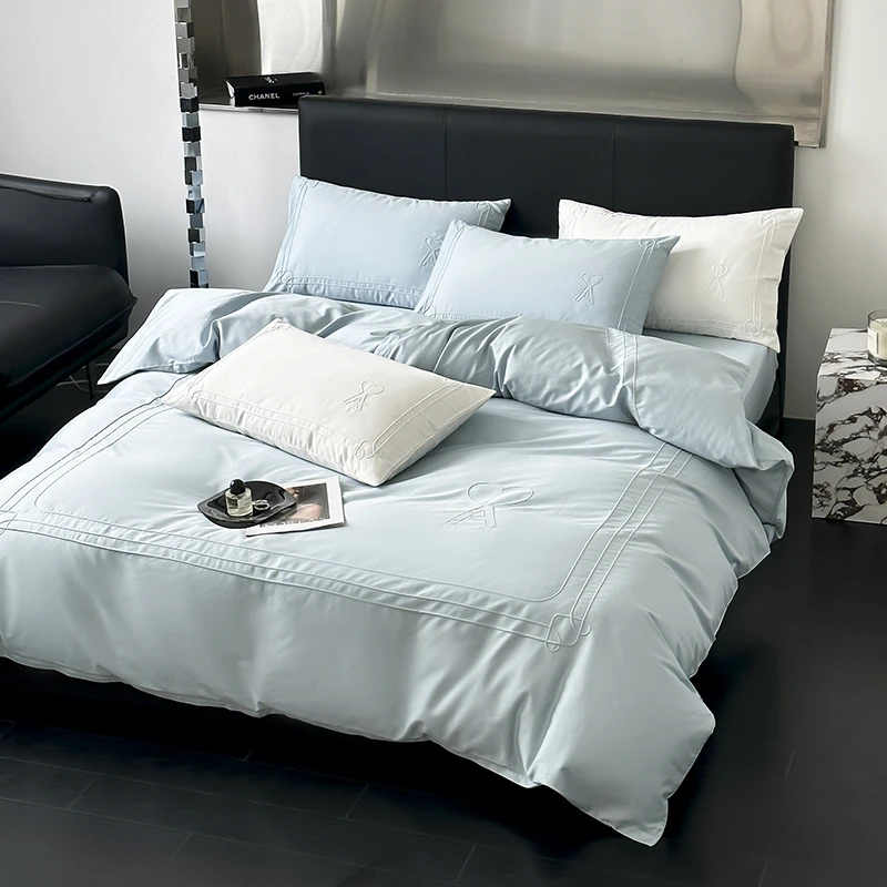 【百利甜酒】新款百支高级感长绒棉贡缎四件套轻奢风简约纯棉
