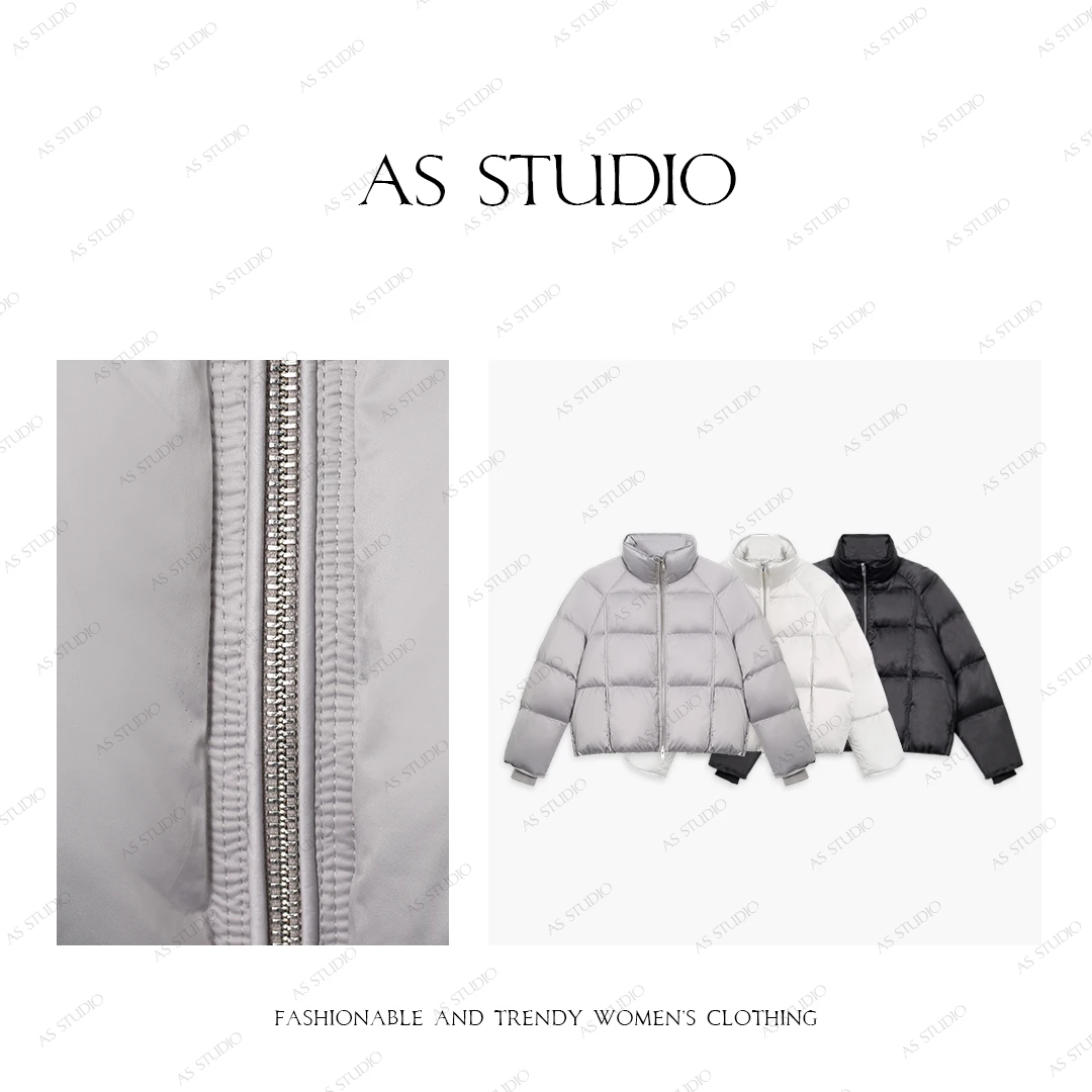 【AS浮雪】25新简约大气加厚立领面包鹅绒服AS24DYR2026