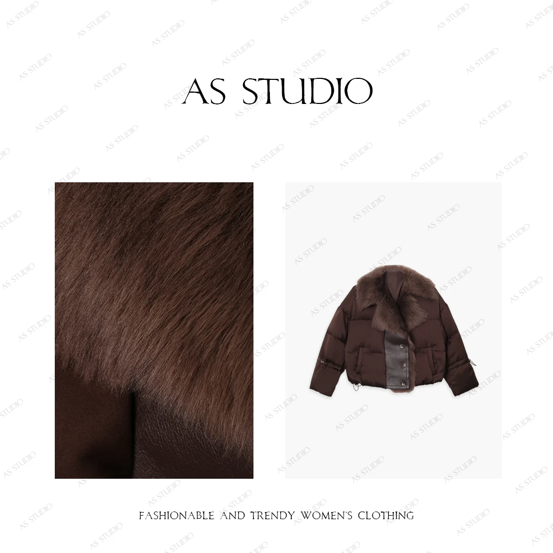 【AS托卡】25新皮毛一体拼接鹅绒服AS24DWT3061