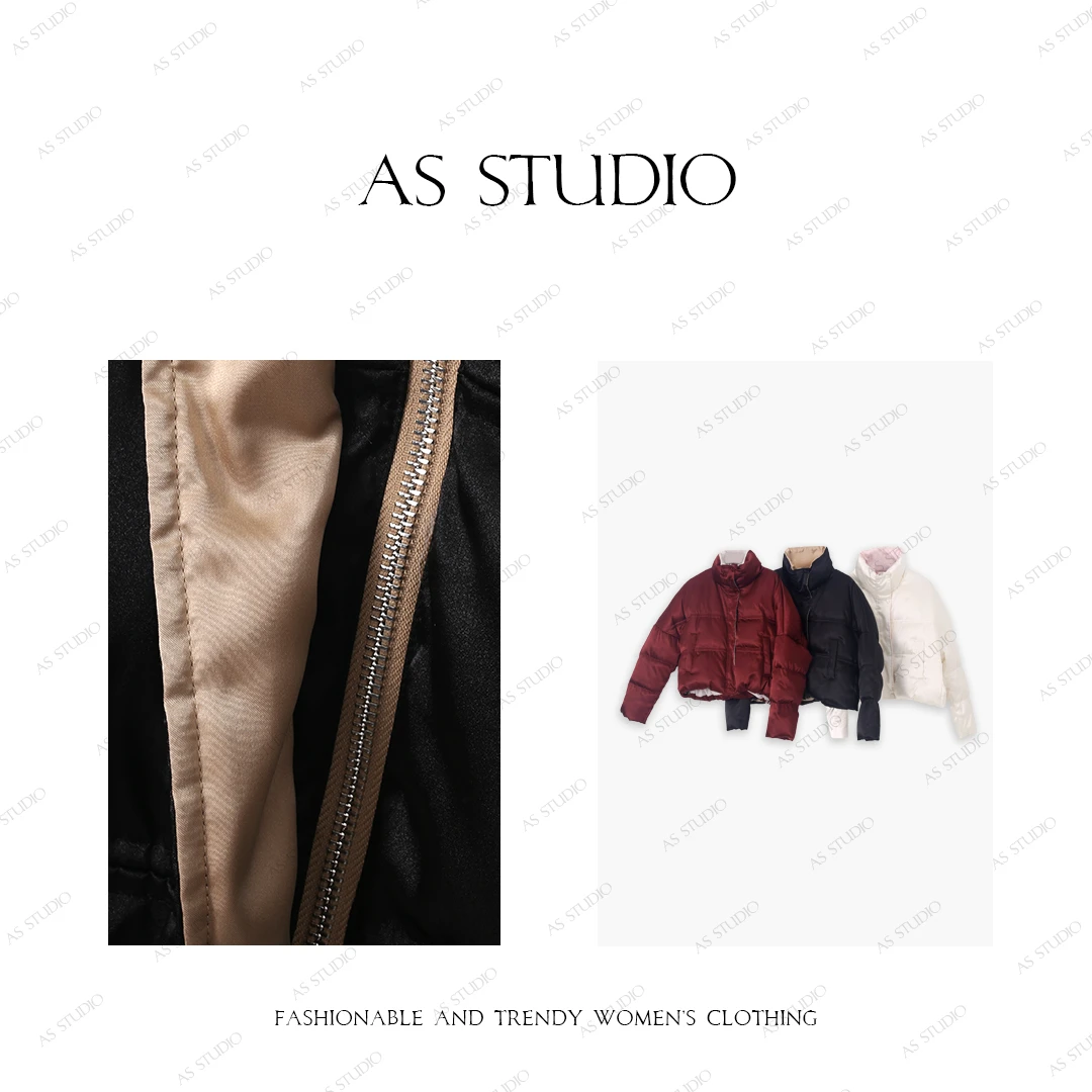 【AS安可拉】25新时尚立领纯色拉链面包鹅绒服AS24DYR570