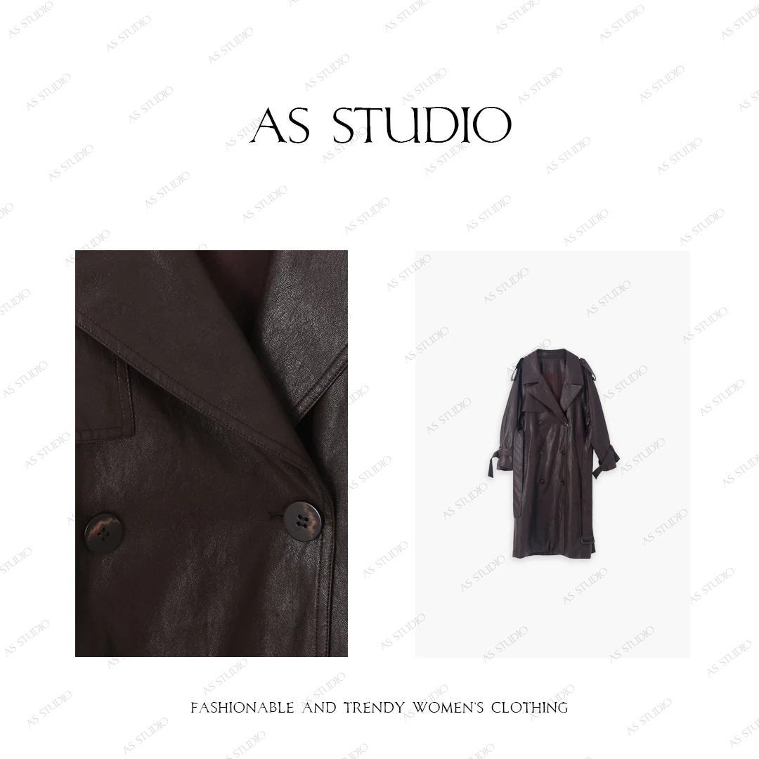 【AS高端局】25新酷飒腰带双排扣宽松长风衣AS24QDY99