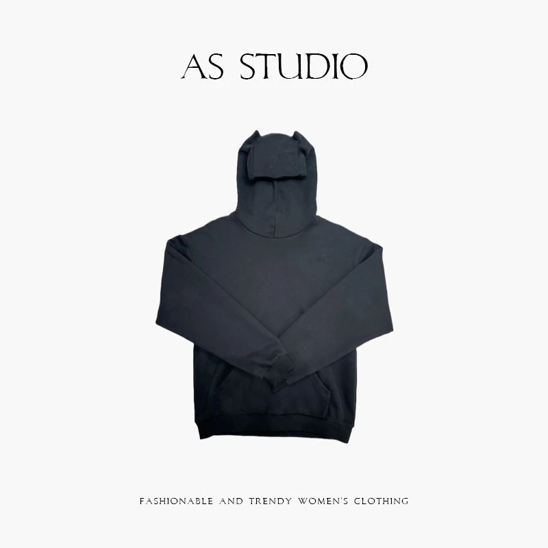 【AS小恶魔】24新美式简约纯色加绒卫衣XX231277002