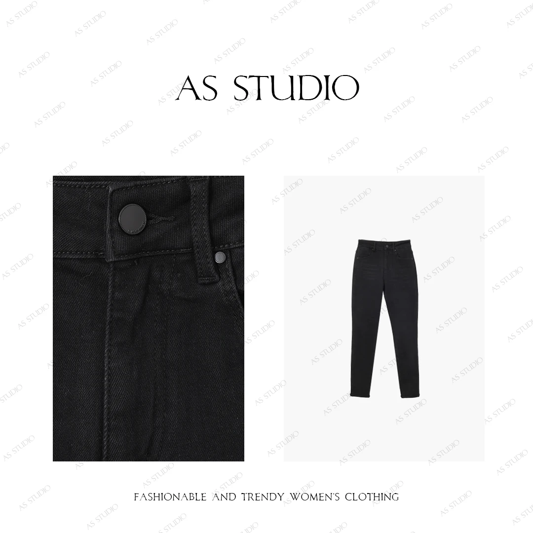 【AS小脚裤】25新高腰修身磨绒显瘦牛仔裤AS24DKU586