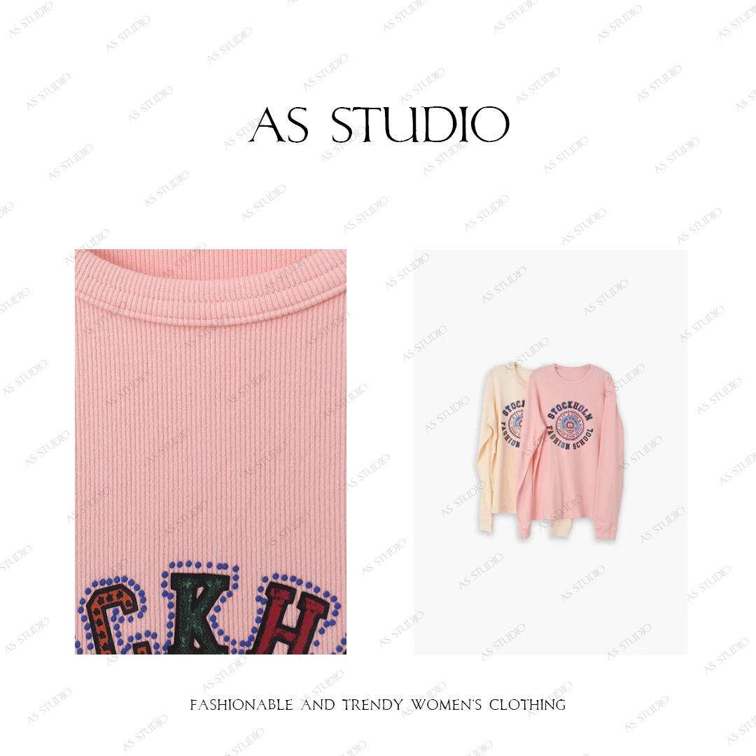 【AS艾克妮】24新新图案印花宽松休闲上衣DZ231115019