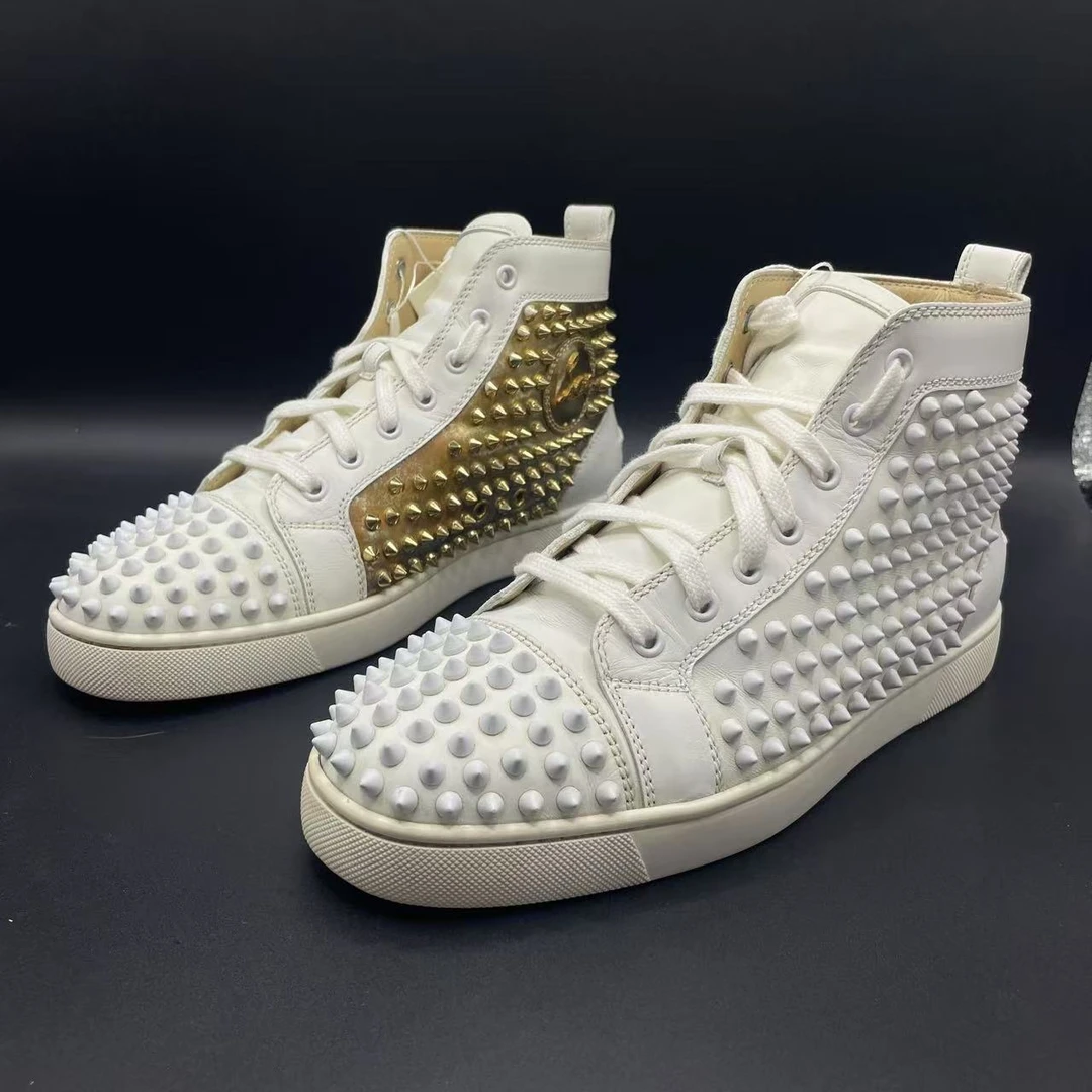 【聚星福利】Christian Louboutin 男士白色高帮板鞋 41欧码 cat234