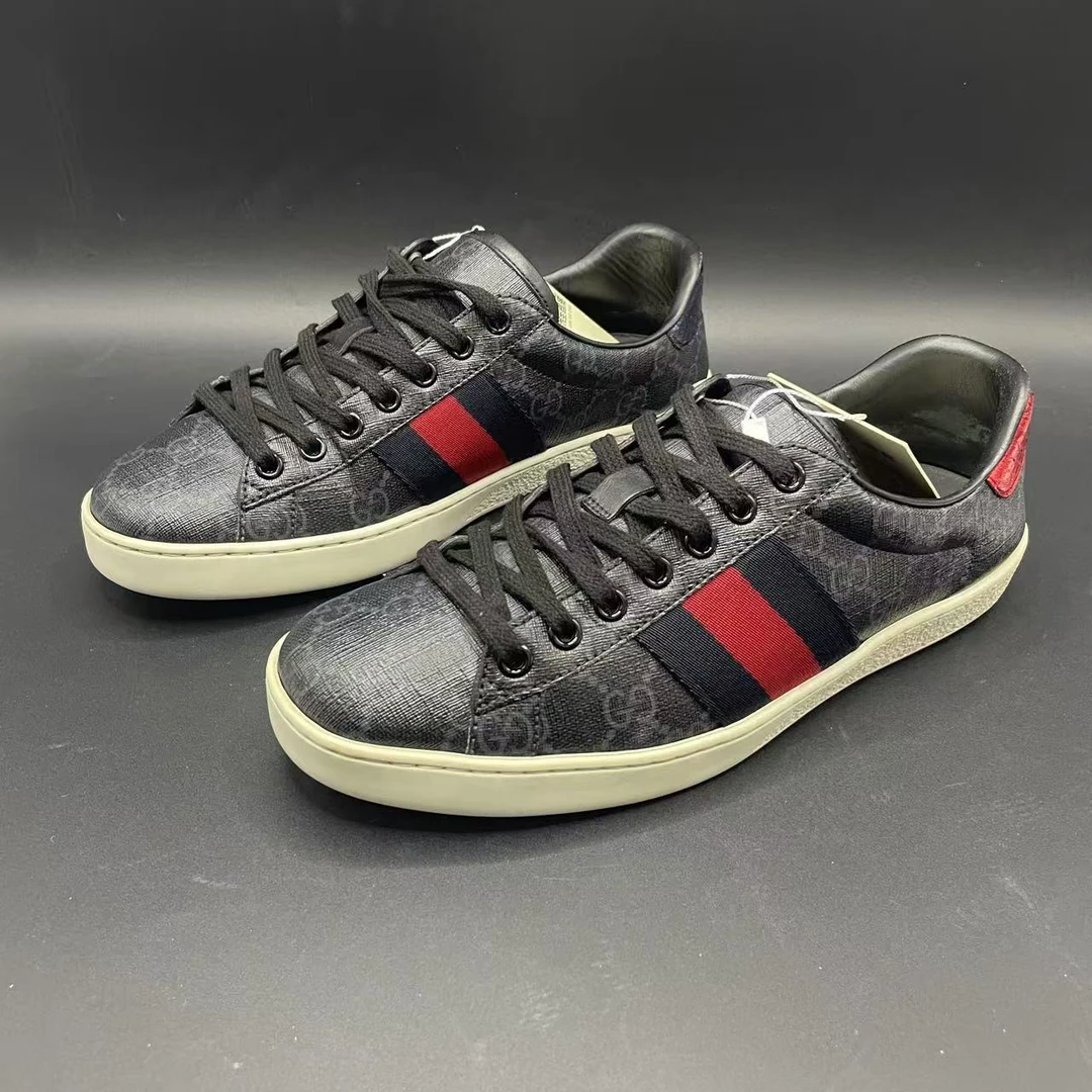 【聚星好物】GUCCI/古驰 男士黑色暗纹满印休闲板鞋 39.5欧码 cg025