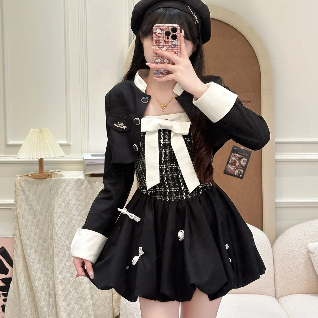 小千金 织物猪原创 学院风收腰显瘦千金感小香风初春JK制服cos