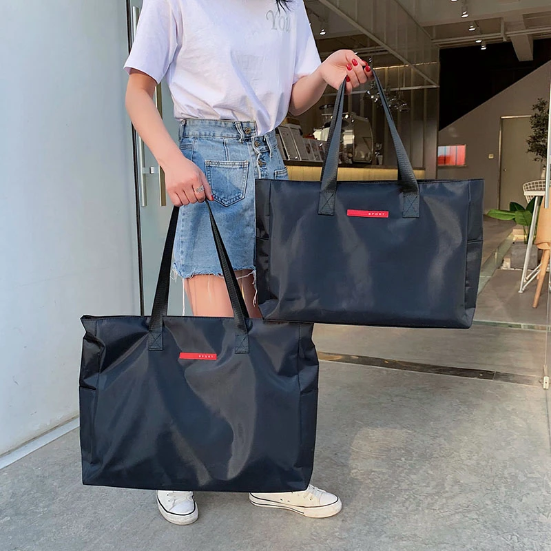 短途大容量手提旅行袋轻便防水单肩行李包衣物收纳袋健身包旅游袋