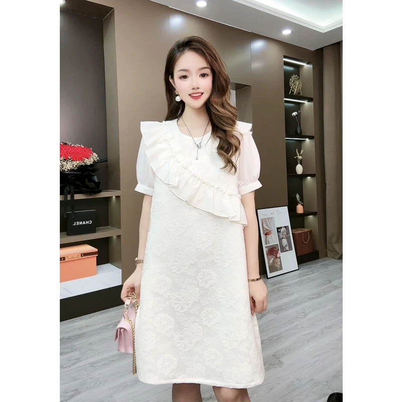 方方定制&夏季新款时尚气质国风盘扣设计感减龄显瘦中长款连衣裙