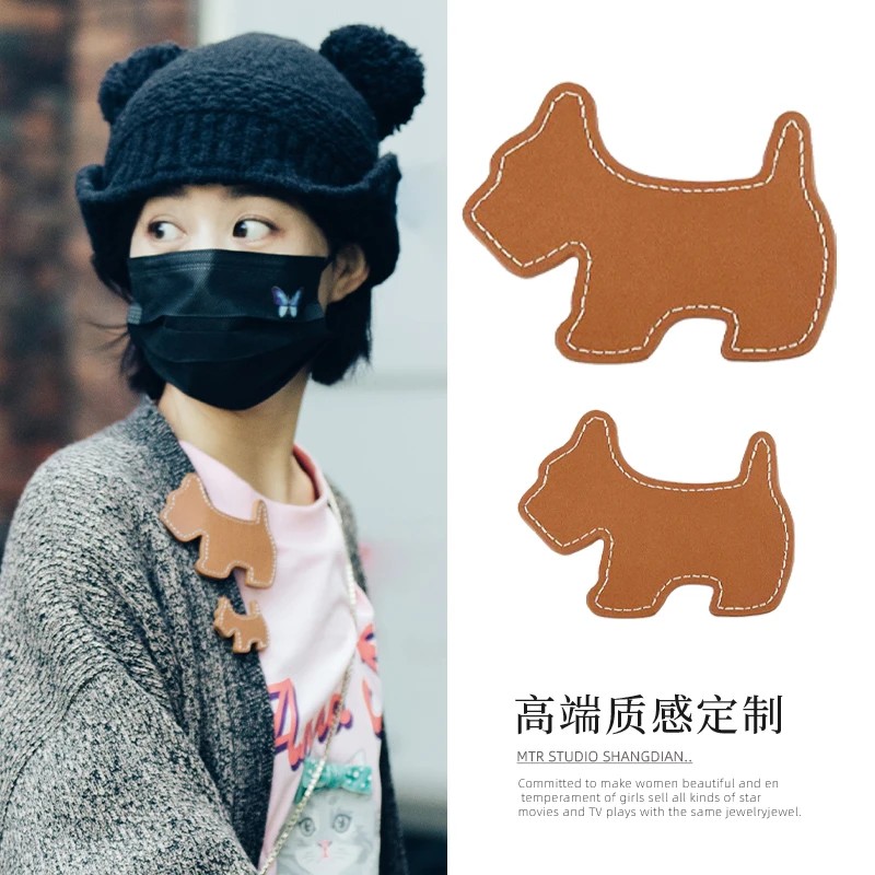 赵丽颖同款棕色小狗发夹气质百搭刘海夹2024新款发卡夹子边夹头饰