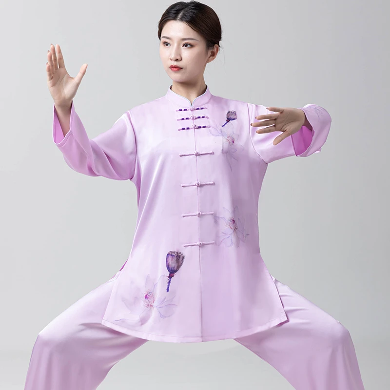 【紫莲】太极服男女新款夏季高档季夏款太极服女套装男表演服