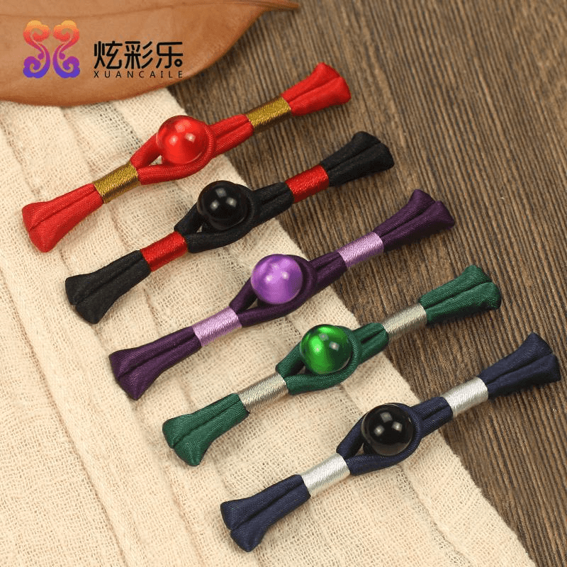 盘扣扣子旗袍中式玉石绕线一字扣唐装汉服中国风布辅料包边条纽扣