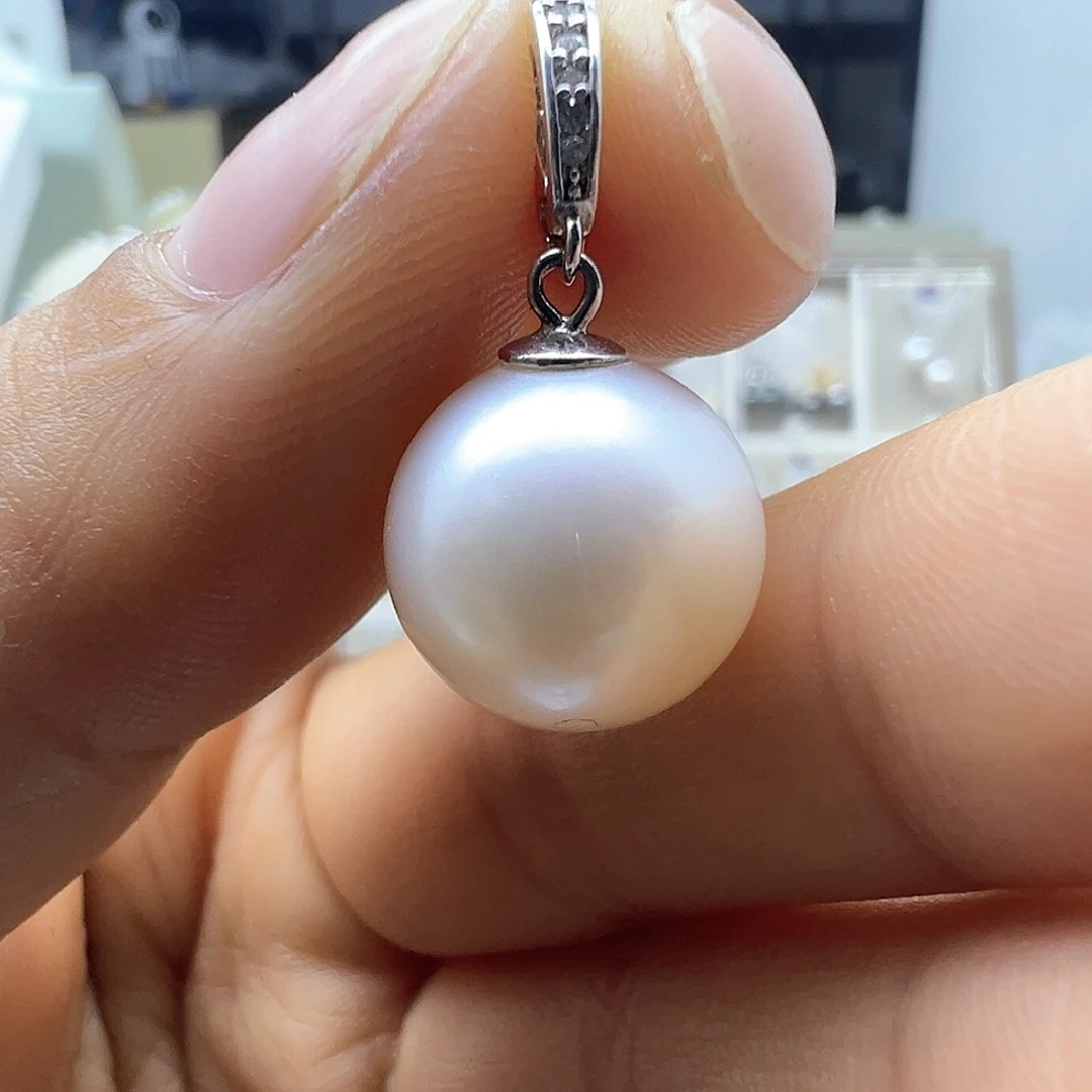 淡水珍珠吊坠(不含链)银S925镶嵌