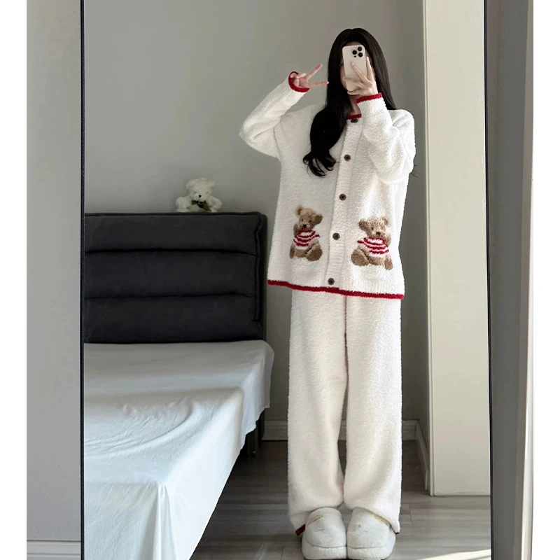 莫里伊【两只小熊开衫】小众时尚设计休闲可外穿保暖睡衣家居服