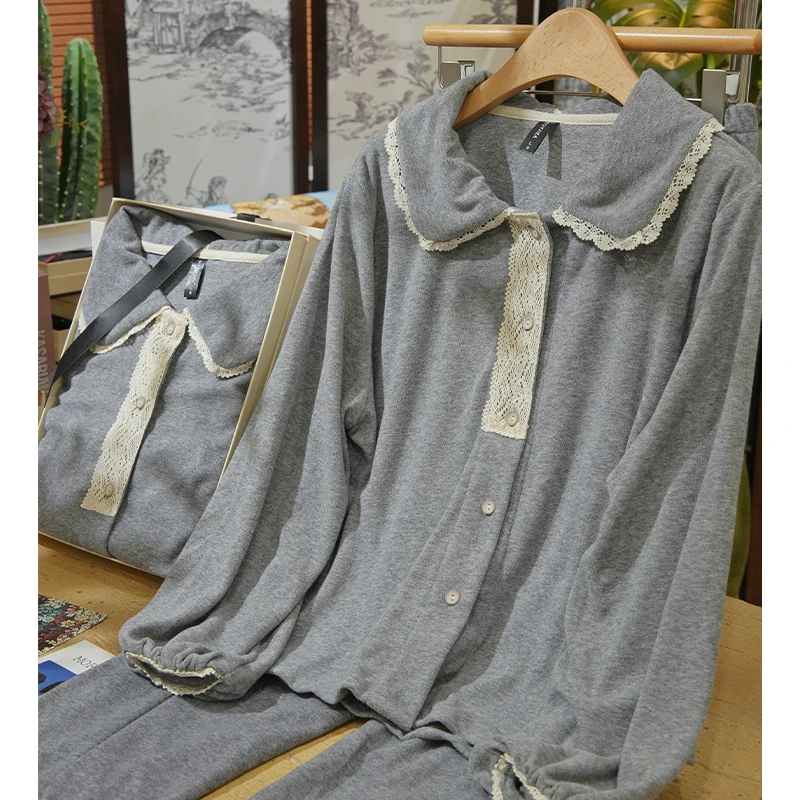 莫里伊【慵懒灰调】小众时尚设计休闲舒适可外穿保暖睡衣家居服