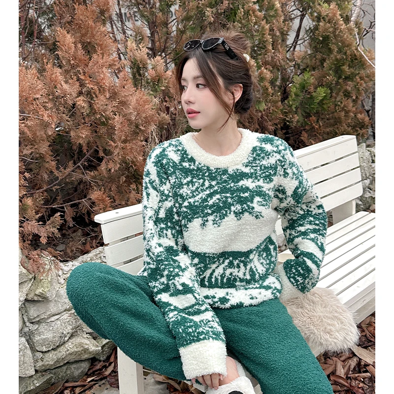 莫里伊【绿色丛林野兽】小众时尚设计休闲舒适可外穿保暖睡衣家居服