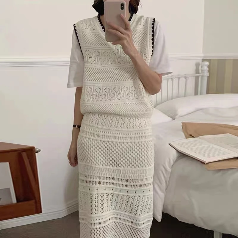 【单卖裙子】100山羊绒轻奢240152-时尚设计感重工镂空针织羊绒裙