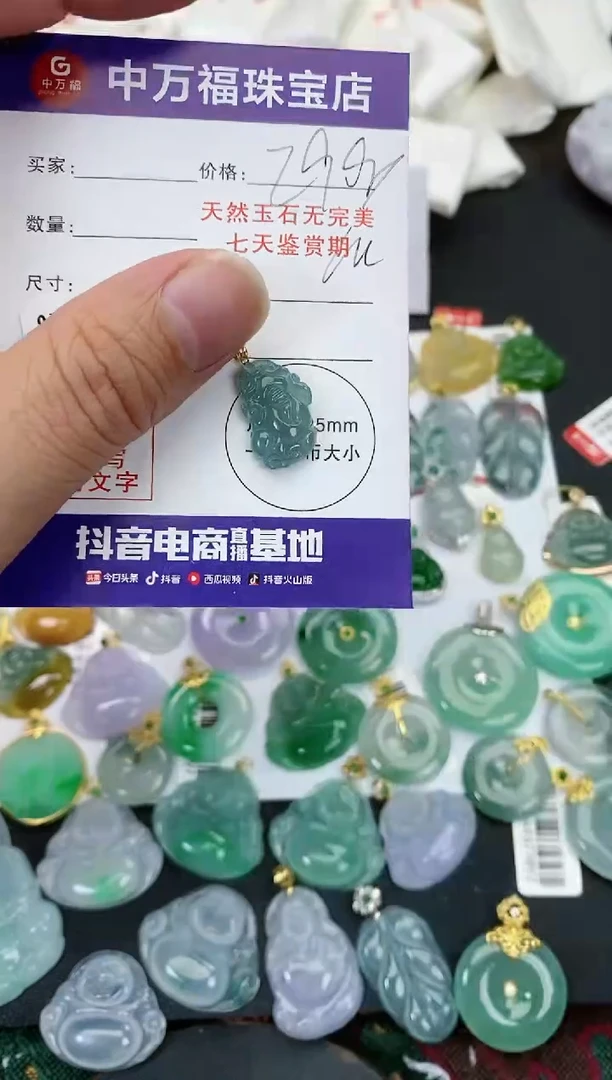 【闪购商品】翡翠颈饰18K金镶嵌翡翠貔貅（多样性发货）