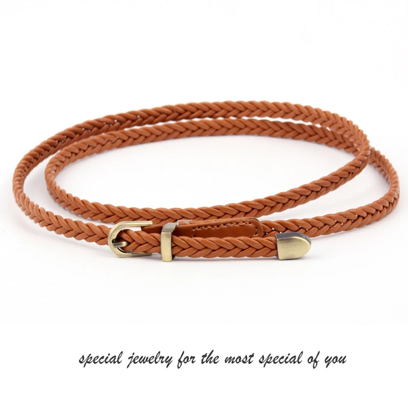 【粉丝福利】时尚简约编织皮带女士针扣复古休闲百搭细腰带腰绳装饰