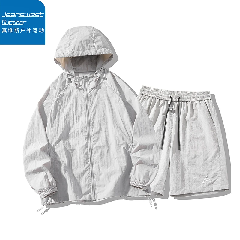 真维斯户外运动夏季防晒套装男薄款透气运动风一整套情侣款防晒衣