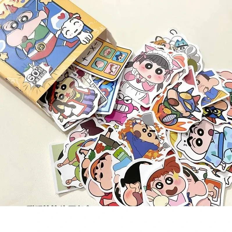 蜡笔小新贴纸高颜值爆款礼盒卡通可爱手账装饰贴防水小型图案贴画
