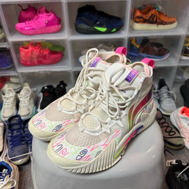 44码/无原盒/LiNing李宁 反伍2  高帮篮球鞋 米白色/公价719