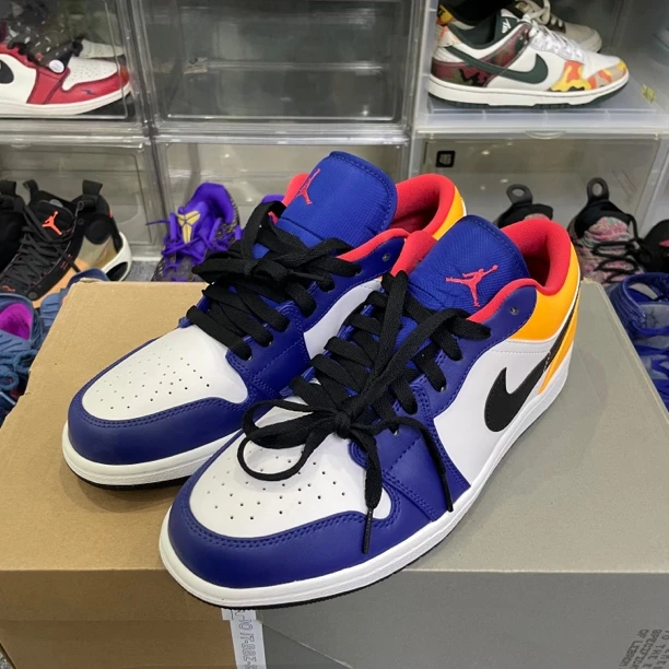 43码/无原盒/全新/Aj1 low 湖人 低帮复古篮球鞋/公价1789