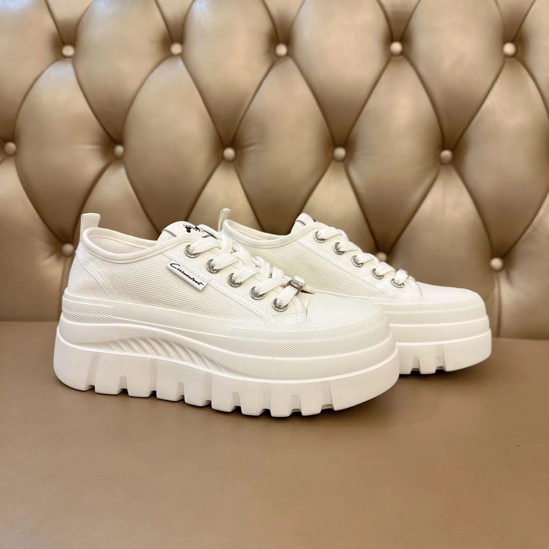 夏季小白鞋百搭女鞋透气饼干鞋运动鞋小香风系带厚底女鞋