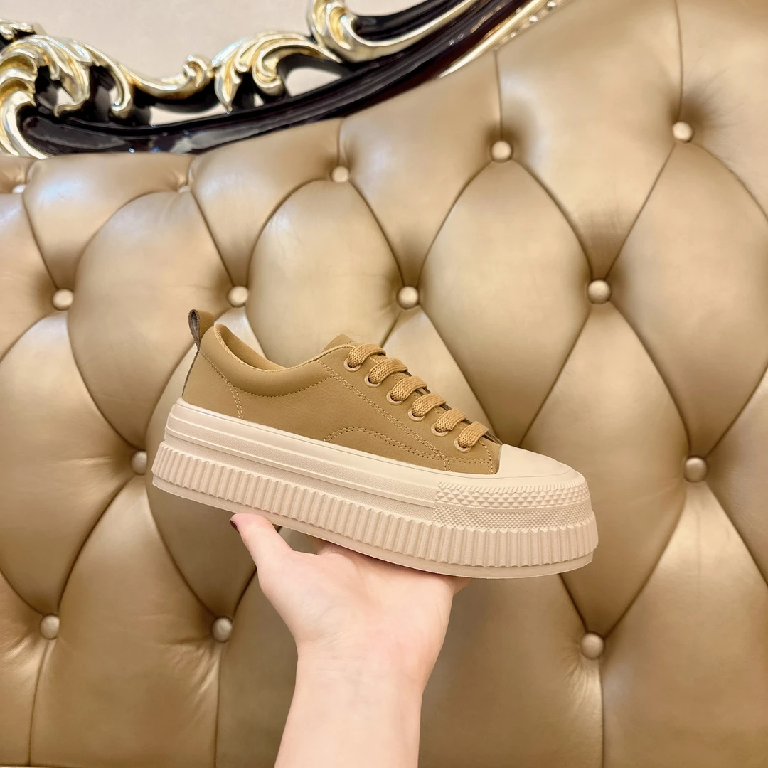 【美拉德】饼干鞋运动休闲软底厚底小白鞋系带低帮百搭